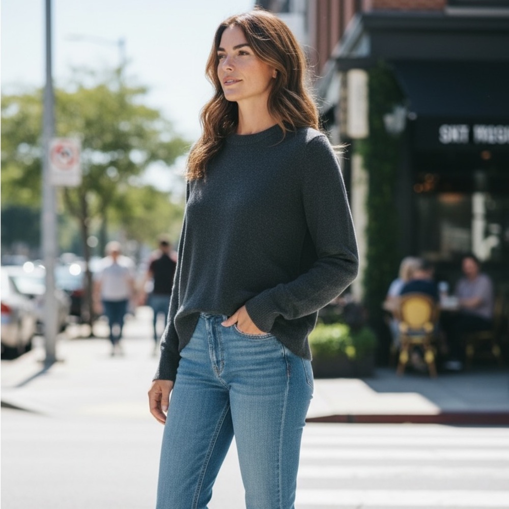 a new day Women's Black Crewneck Sweater